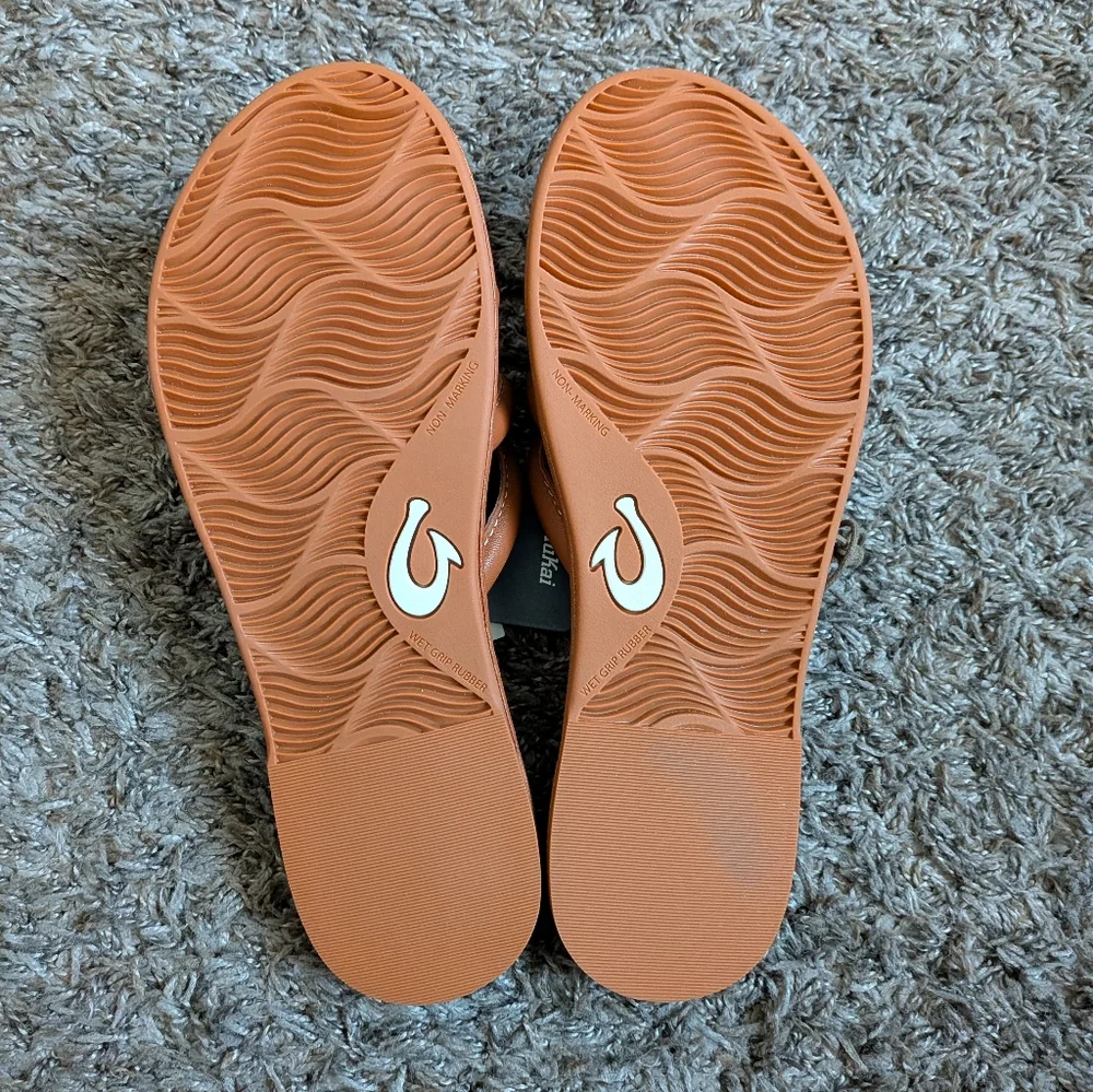 NWT OluKai Fox Brown Tiare Rubber Slide Women's 9 - Picture 5 of 5